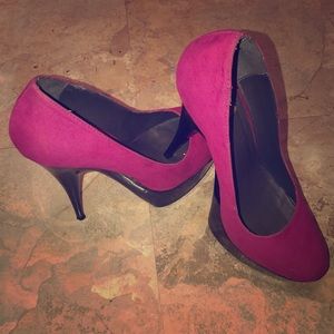 Pink/black heels